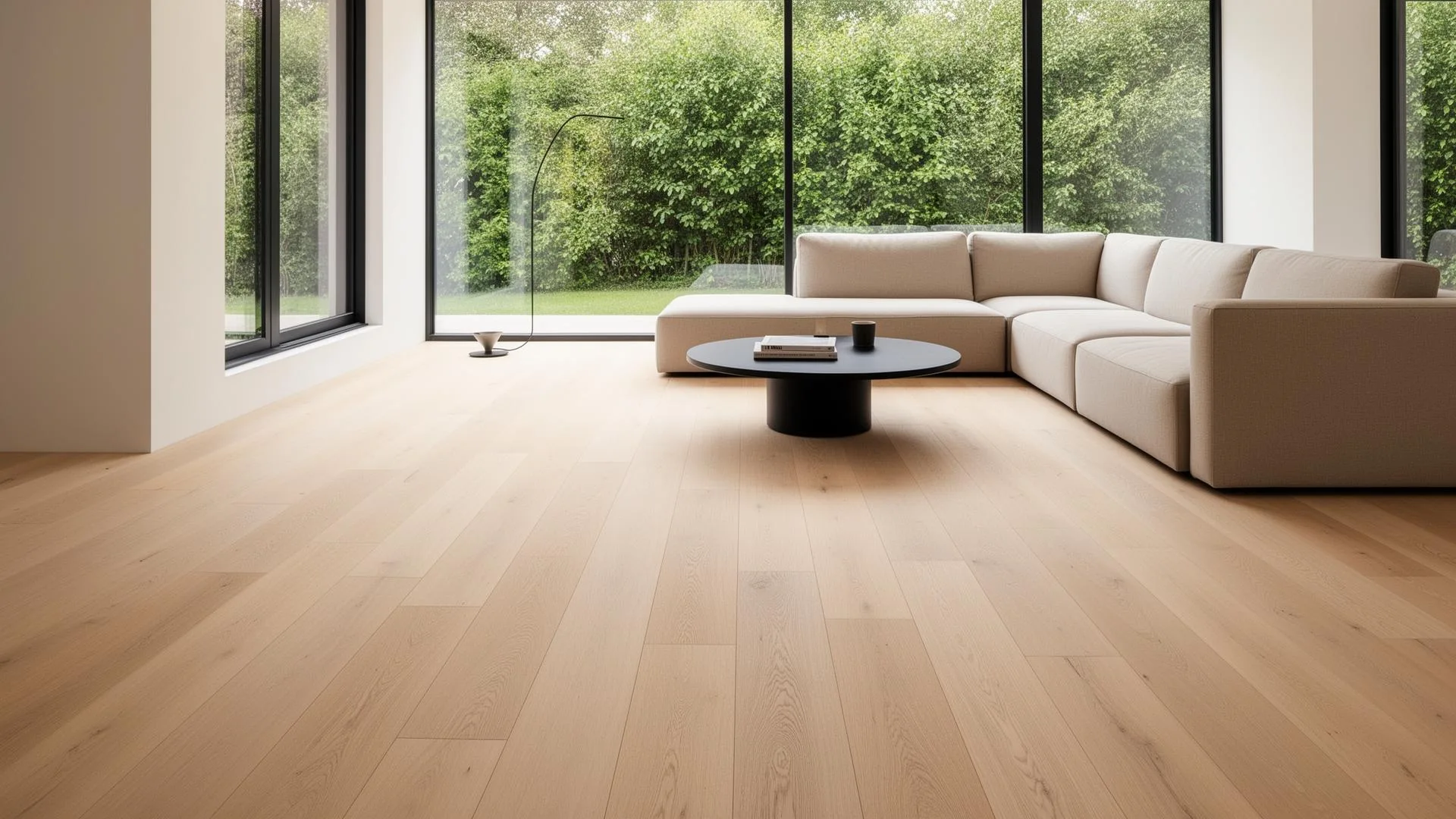 Cape Town living room in the Southern Suburbs with light engineered hardwood flooring installed by CHM Flooring